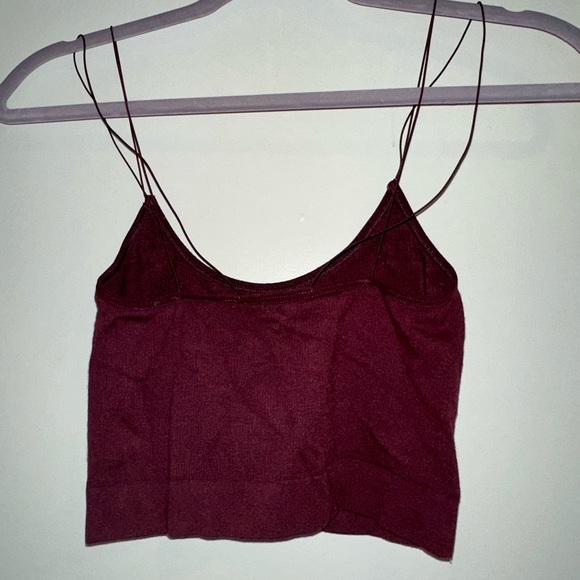 Urban Outfitters Maroon Croppped Cami Double Strap #urbanoutfitters #maroon - Picture 3 of 3
